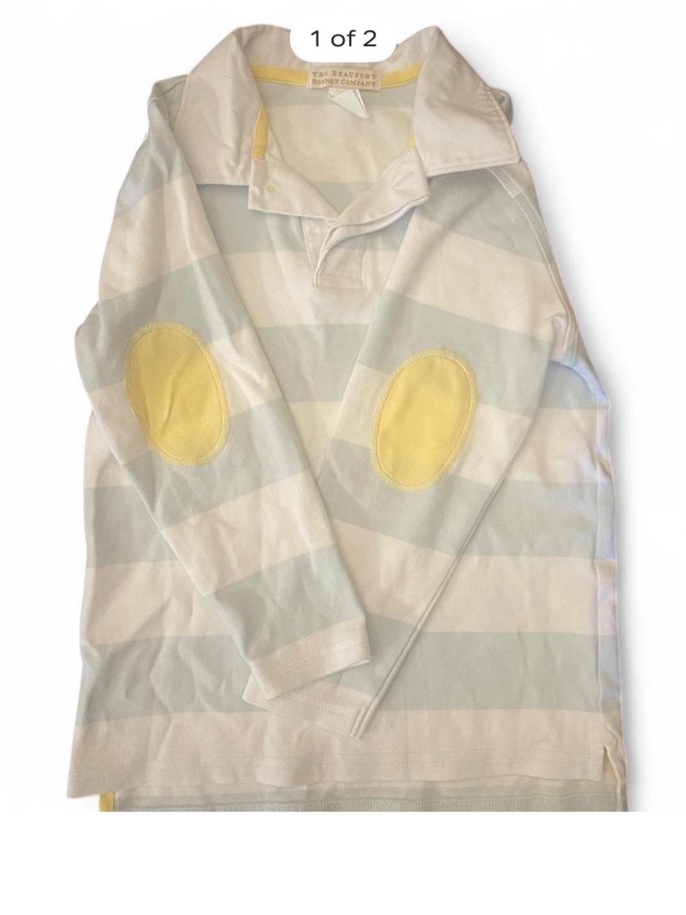 The Beaufort Bonnet Company White Cotton Top with Yellow Trim